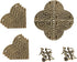 Dritz Home 44798-38 Small Hammered Quatrefoil Corner Campaign Hardware, Antique Brass (3-Pack)