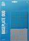 PLUS PLUS Baseplate Duo - Gray and Blue, 4.5 x 4.5 inches, Base Accessory for Building Creations, STEM Toy