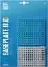 PLUS PLUS Baseplate Duo - Gray and Blue, 4.5 x 4.5 inches, Base Accessory for Building Creations, STEM Toy