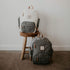 Backpack Parker Baby Diaper - Full Zip Diaper Bag with Insulated Pockets - Gray