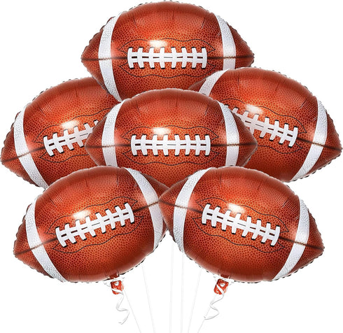 KatchOn 18 Inch Football Balloons for Party Decorations, Pack of 6 Foil Touchdown Balloons for Birthday Party