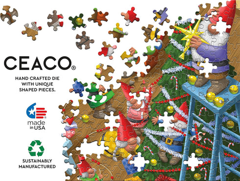 Ceaco - Holiday - Christmas Time Gnomes - 300 Piece Jigsaw Puzzle for Christmas