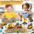 Asoxt 43-Piece Playset 2 lbs 4 3+ Construction Sensory Play Sand, DIY Trucks, Crane & Road Signs Creative Sandbox Toy