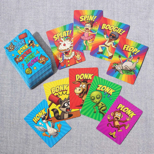 7+, 2-8 10-15 Honk Bonk Donk Reflex Card Game, Fast-Paced Party Game, Ages Players, Minute Play Time