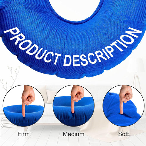 Zonon Inflatable Donut Car Seat Cushion, 2 Pieces 15 Inch Round Ring Pillows for Tailbone, Portable for Home Office Car