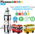 64pc Set 3-in-1 3+ PT64 PicassoTiles Magnetic Tiles Building Blocks STEM Toy for Kids Rocket Train School Bus Theme