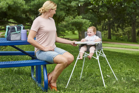 Regalo My High Chair, Portable Travel Fold & Go Highchair, Indoor and Outdoor, Bonus Kit, Includes Tray with Cup Holder