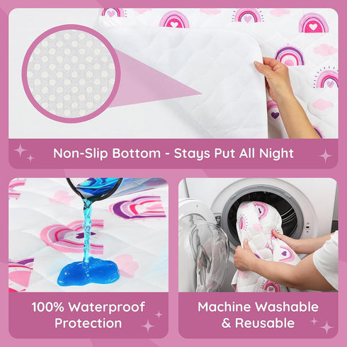 2000ml 53" 33", Lynmark Potty Training Mattress Protector Pee Pads for Kids - Waterproof Toddler Bed Wetting Mat