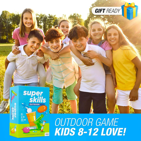 Summer 8 Super Skills Outdoor Yard Game Backyard Games for Kids and Up, Teens & Adults - Fun Water Party for The Whole