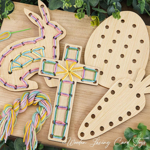 Easter Basket Stuffers - Easter Basket Essentials - Set of 4 Wooden