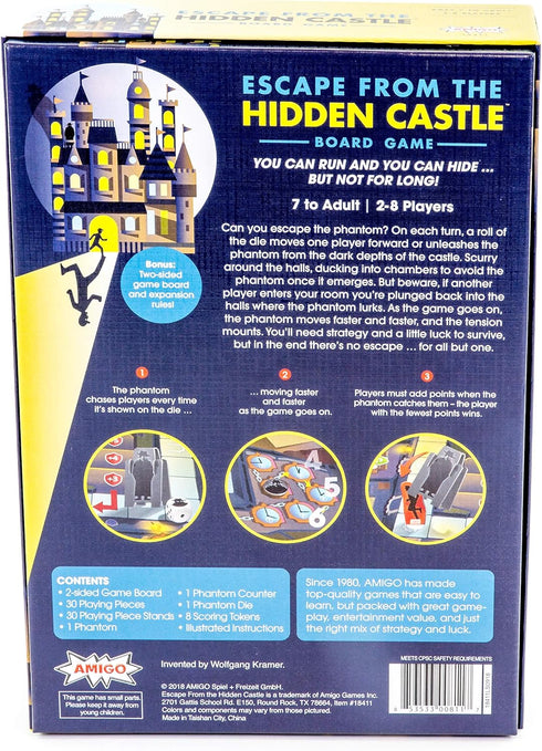 AMIGO Games Escape from The Hidden Castle - Classic Family Board Game for Kids, Teens & Adults, Ages 7+, 2-8 Players, Unique Phantom Gameplay