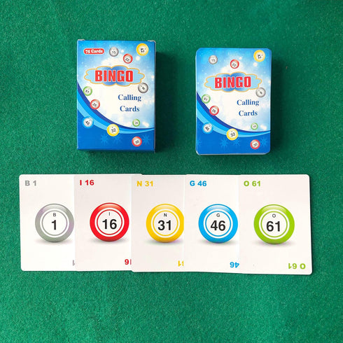 Yuanhe 2.5"X3.5" Bingo Calling Cards - Colorful and Durable, Complete Deck of 75 Numbers for Bingo Games