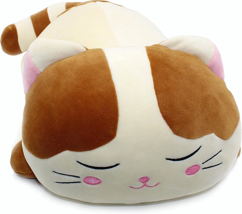 Vintoys 23.5" Very Soft Cat Big Hugging Pillow Plush Kitten Kitty Stuffed Animals Brown