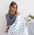 SwaddleDesigns Large Receiving Blanket, Ultimate Swaddle for Baby Boys, Softest US Cotton Flannel, Sterling Mod Circles