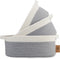 NaturalCozy 3-Piece Oval Basket Set, Natural Rope Woven Baskets for Storage, Gift Basket, Toy Basket, Off White & Gray