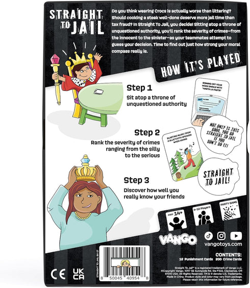 14 4 12 Vango Straight to Jail A Game of Innocent Crimes and Questionable Morals - Ages and Up - Card Game