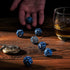 Unique Round Hollow Orb Metal DND Dice Set for Role Playing Games (RPG) - Stunning Blue Dragon Dice