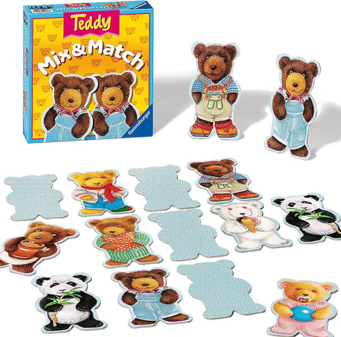 Ravensburger Teddy Mix & Match Interactive Game, Quick Play for Age 2 and Up, Classic Family Fun with Quality