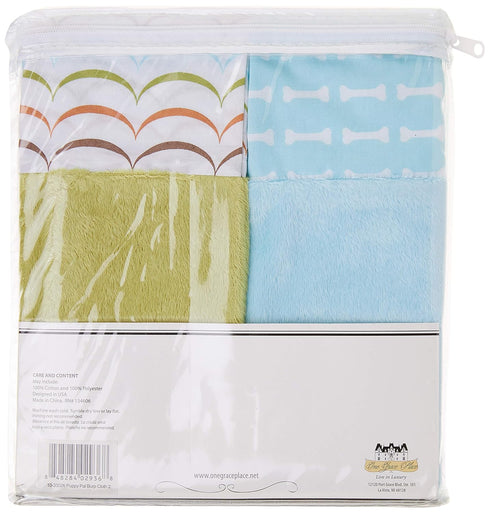 One Grace Place Puppy Pal Boy Burp Cloth, Powder Blue, Sage Green, Chocolate Brown, Orange, White