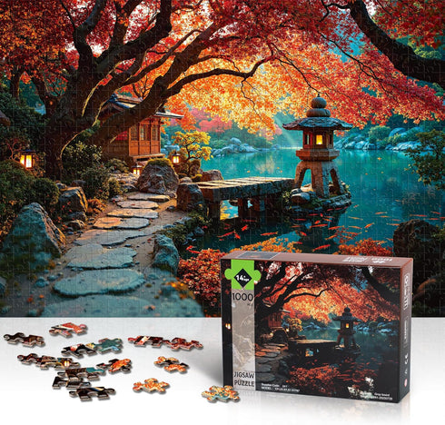 1000 1000 1000 1:1 Puzzles for Adults Pieces, Japanese Fall Kyoto Landscape, Lake Nature Piece Puzzle for Adults