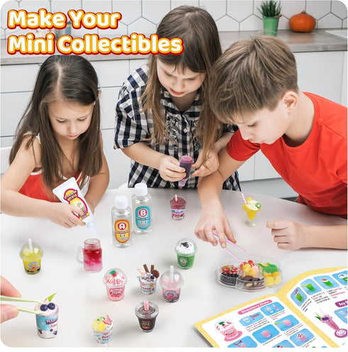 20 8-12, PCS Miniature Drink Marker Kit, Miniature Food Toys, Kitchen Pretend Food DIY Crafts Kits for Kids Ages Girls