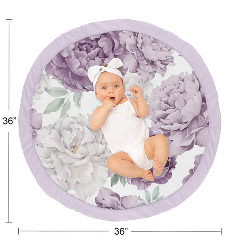 Tummy Sweet Jojo Designs Lavender Purple Boho Shabby Chic Floral Girl Baby Play Mat Time Activity Infant Playmat