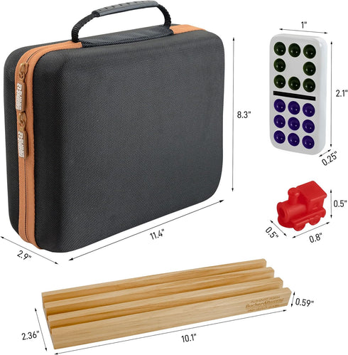 Set 12 4 Set 12 Bucher&Rossini Dominoes Double with Racks for Adults Kids, Mexican Train Domino Double Twelve, Mexican