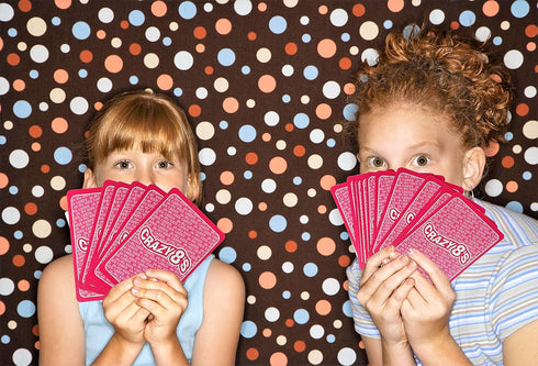 JA-RU Classic Card Games for Kids (4 Pack) Go Fish, Old Maid, Hearts & Crazy 8s, Bright Design