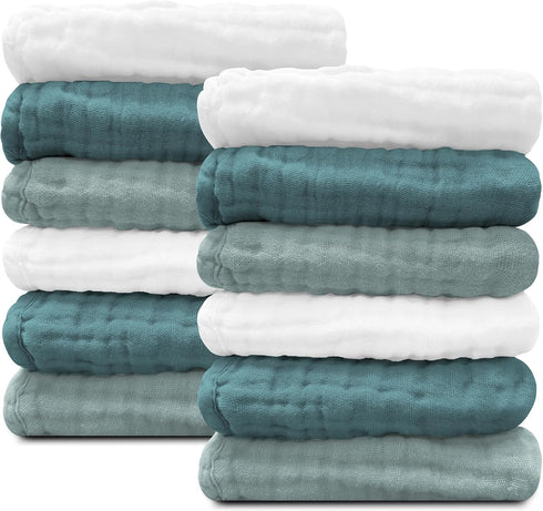 Sunny zzzZZ Baby Muslin Washcloths -100% Cotton Muslin Soft Baby Bath Wash