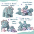 EARTHSOUND Triceratops Dinosaur Stuffed Animal - 18" Cute Small Mommy Plush Toy with Little Babies