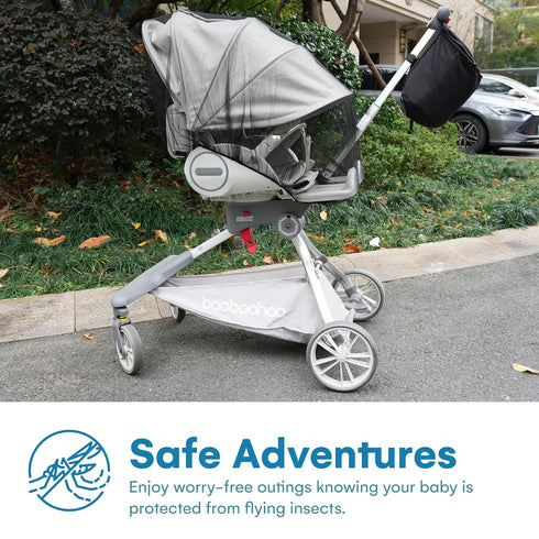 Pack Enovoe Mosquito Net for Stroller - Bug Net for Stroller - Black Breathable Durable Polyester Mesh - Fits
