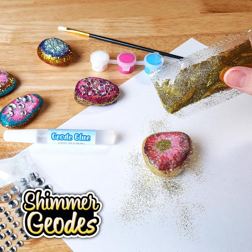 18 ArtSkills Rock Painting Kit - Rocks - Geode, Mandala & Glow in the Dark Rock Painting, Arts and Crafts for Kids