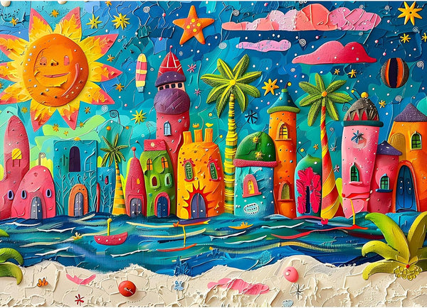Sunny Beach Puzzles for Adults 1000 Piece, Jigsaw Puzzles for Adults, Adult