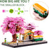 Cherry Blossom Micro Building Blocks Set - Japanese Mini Bricks Model Flower Train Station for Ages 14+, 3668PCS