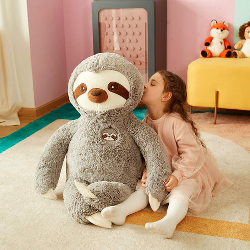30 inches) IKASA Large Sloth Stuffed Animal Plush Bradypode Toy for Children (Gray