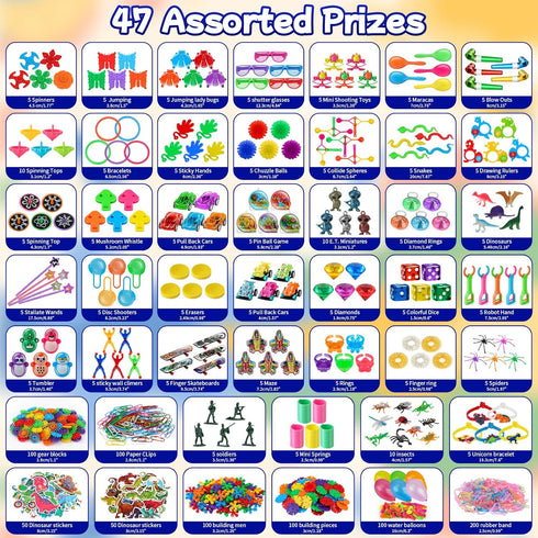 Amy&Benton 1000pcs Party Favors for Kids 3-12, Goodie Bags Stuffers, Pinata Fillers, Classroom Prizes