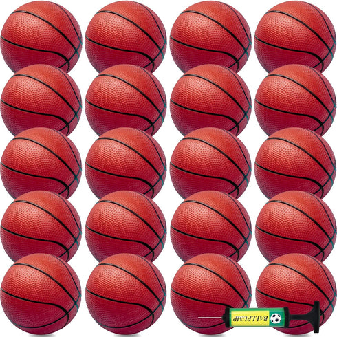 40Pcs 6" Inflatable Mini Basketball Balls Bulk Set, PVC Small Basketball for Over The Door Games and Indoor Outdoor Play