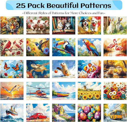 25 Pack Set Dementia Products for Elderly Reusable Water Doodle Coloring for Seniors Dementia Activities Animals Water