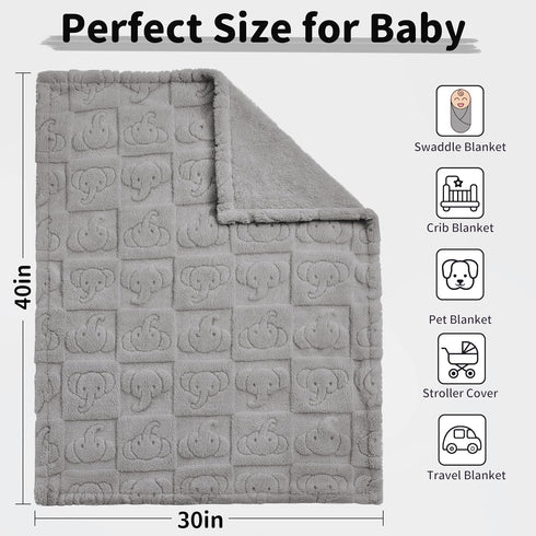 30" 40" Pro Goleem Elephant Baby Blanket, Baby Fleece Blanket for Boys & Girls, x Soft Crib & Stroller Blanket