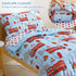 4 Set Sets Mooreeke Pieces Toddler Bedding - Fire Truck Blue Toddler Comforter for Boys, Includes Comforter, Flat