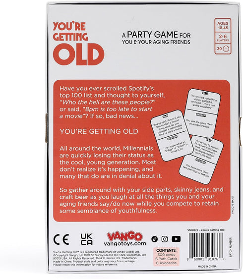 2 6 14+ Vango Youre Getting Old A Party Card Game for Aging Millennials - to Players, Ages