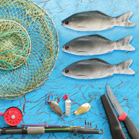 Gejoy 4 Pcs Realistic Fake Fish, Artificial Small Plastic Sea Fish for Party Market Display and Decoration