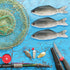 Gejoy 4 Pcs Realistic Fake Fish, Artificial Small Plastic Sea Fish for Party Market Display and Decoration
