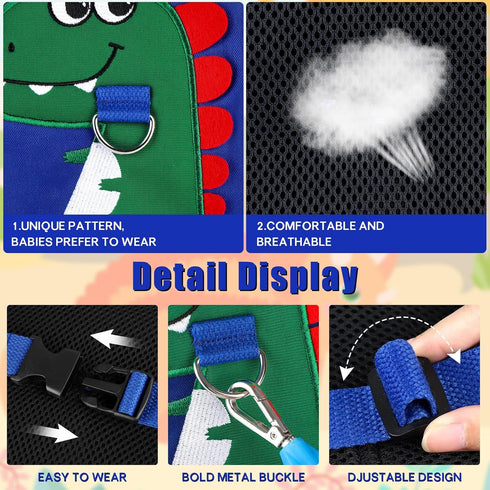 Toddler Leash-Baby Walking Safty Harness and Child Anti Lost Wrist Link for Girls/Boys Travel (Blue+Green)