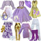Eledoll Deluxe Fashion Pack Clothes for 11.5 inch - 12 inch Fashion Doll, Purple Gold Set Lilly