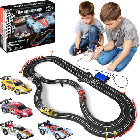 Atlasonix Slot Car Race Tracks Sets, Electric Race Car Track, Dual Electric Race Track for Girls & Boys Age 5+
