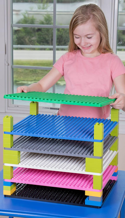 Strictly Briks Classic Big Briks Stackable Baseplates, Large Pegs for Ages 3 and Up, Green, 1 Piece, 13.75" x 16.25"