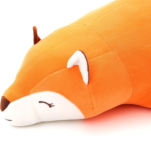 Niuniu Daddy Fox Stuffed Animals, Cute Big Lying Fox Plush Toy, 18.1in Kawaii Soft Plushies for Christmas/Birthday Gifts