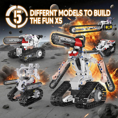 5 1 Set 419 6 7 8 9 10 11 12+ in STEM RC Robot Building Kit for Boys, APP & Remote Control Erector RC Toys for Kids