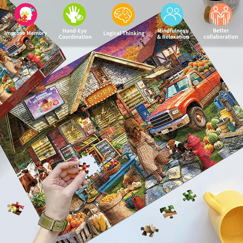 1000 1000 1000-Countryside HUADADA Puzzles for Adults Pieces,Challenging Game Toys, Puzzles Pieces,Impossible Puzzle